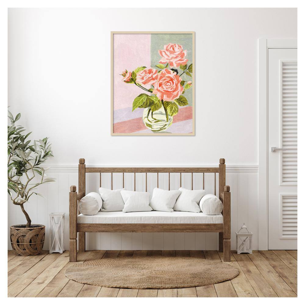 Melissa Wang Douces Roses I Framed Graphic Art Print in Natural Wood