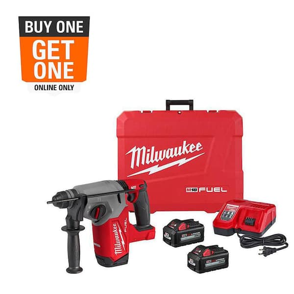 M18 FUEL 18V Lithium-Ion Brushless 1 in. Cordless SDS-Plus Rotary Hammer Kit with Two 6.0 Ah Batteries, Hard Case