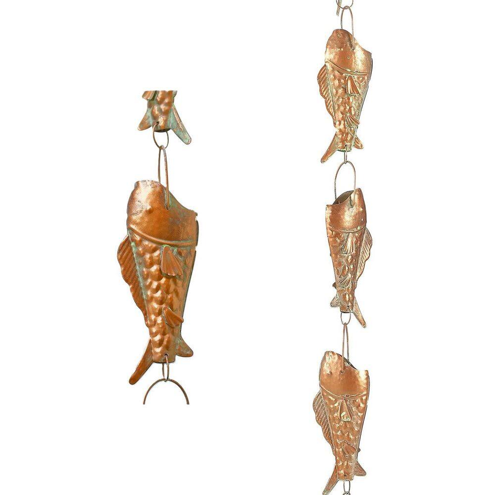 8. 5 ft. Copper Patina Rain Chain, Functional and Decorative Replacement Downspout Chain for Outside price history on PriceWatchPro
