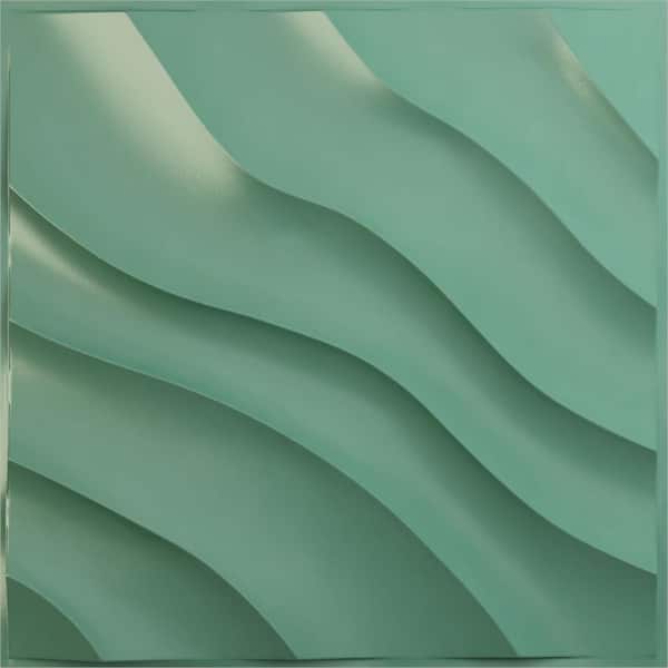 19 5/8 in. x 19 5/8 in. Modern Wave EnduraWall Decorative 3D Wall Panel, Sea Mist (Covers 2.67 Sq. Ft.)