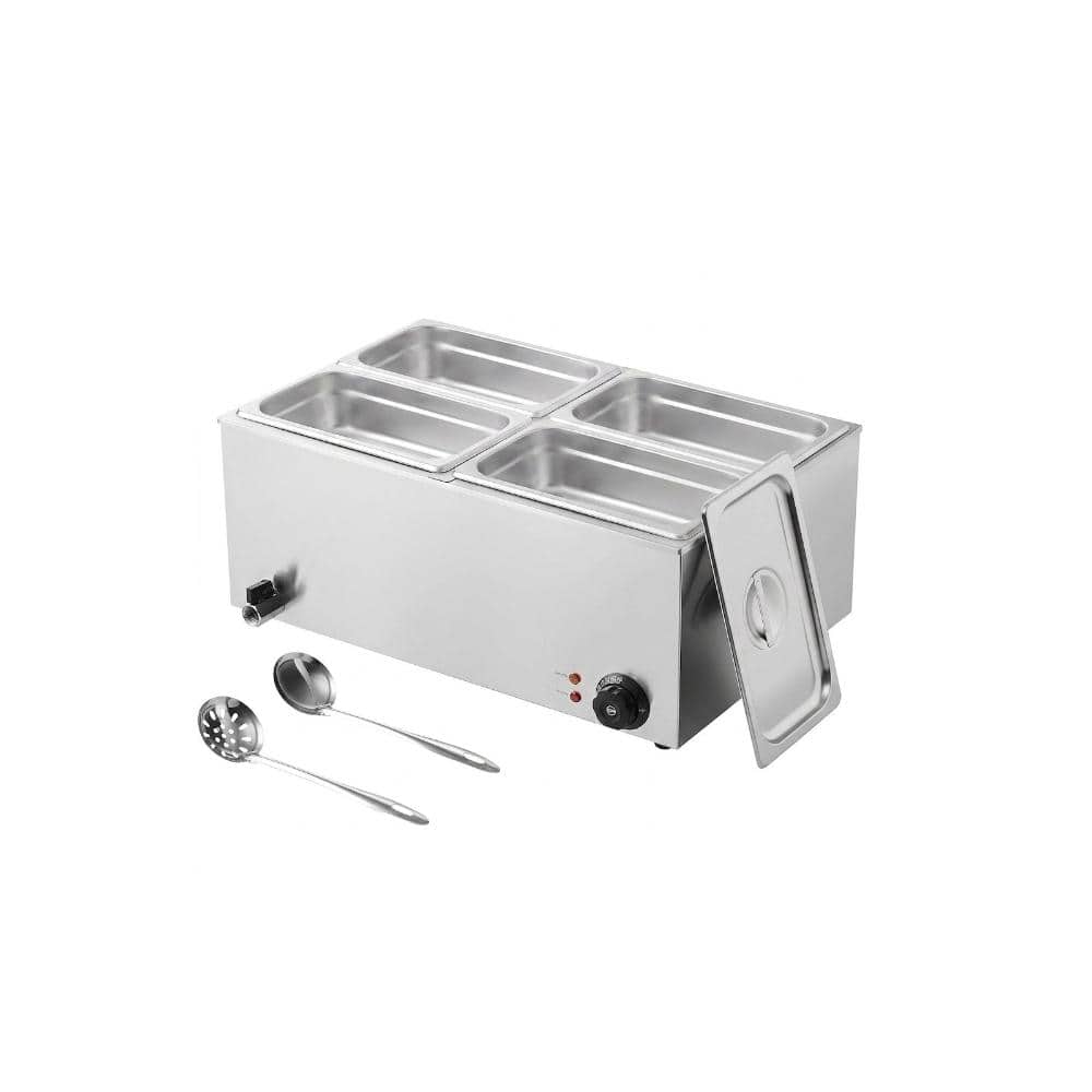 24 Qt 4-Pan Electric Food Warmer Steam Table 1200W Stainless Steel Countertop Bain Marie 86-185F Temperature Control price history on PriceWatchPro