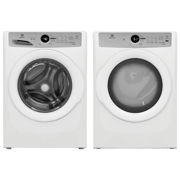 4.4 cu. ft. White Front Load Washer with LuxCare and 8 cu. ft. White Dryer Set
