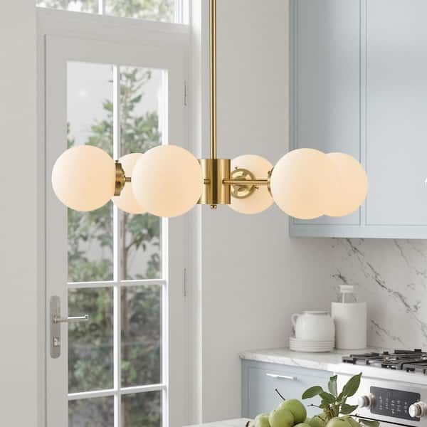 Merra 6-Light Brushed Brass Sputnik Style Pendant Design