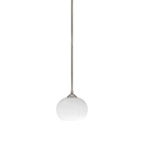 Unbranded Clevelend 100-Watt 1-Light Graphite Pendant Mini Pendant Light with White Muslin Glass and Light Bulb Not Included