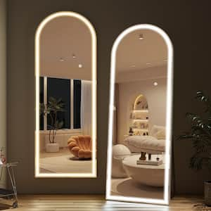 20 in. W x 63 in. H LED Light Arched Frameless Wall Bathroom Vanity Mirror