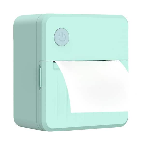 Bluetooth Thermal Label Maker Machine Mini Sticker Printer with Tape App Control Portable White 2 Rolls
