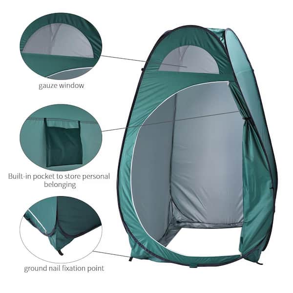 Pop Up Pod - Privacy Shower Tent, Dressing Room, or Portable Toilet Stall with Carry Bag for Camping, Beach, or Tailgate by Wakeman Outdoors (Blue)