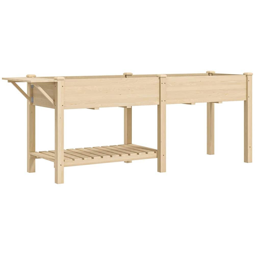 35 in. x 20.9 in. 7.9 in. Raised Garden Bed, Wood Elevated Planter Box with
