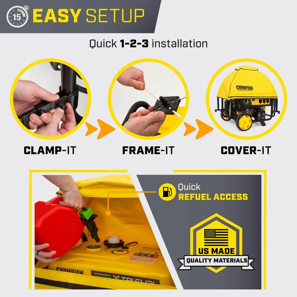 Large Yellow Vinyl Severe Weather Generator Cover