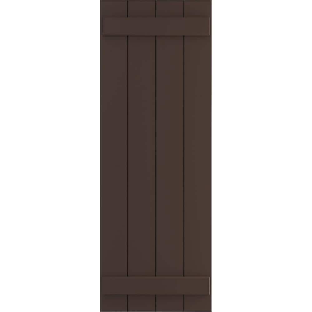"21 1/2"" x 38"" True Fit PVC Four Board Joined Board-n-Batten Shutters, Raisin Brown (Per Pair)" price history on PriceWatchPro