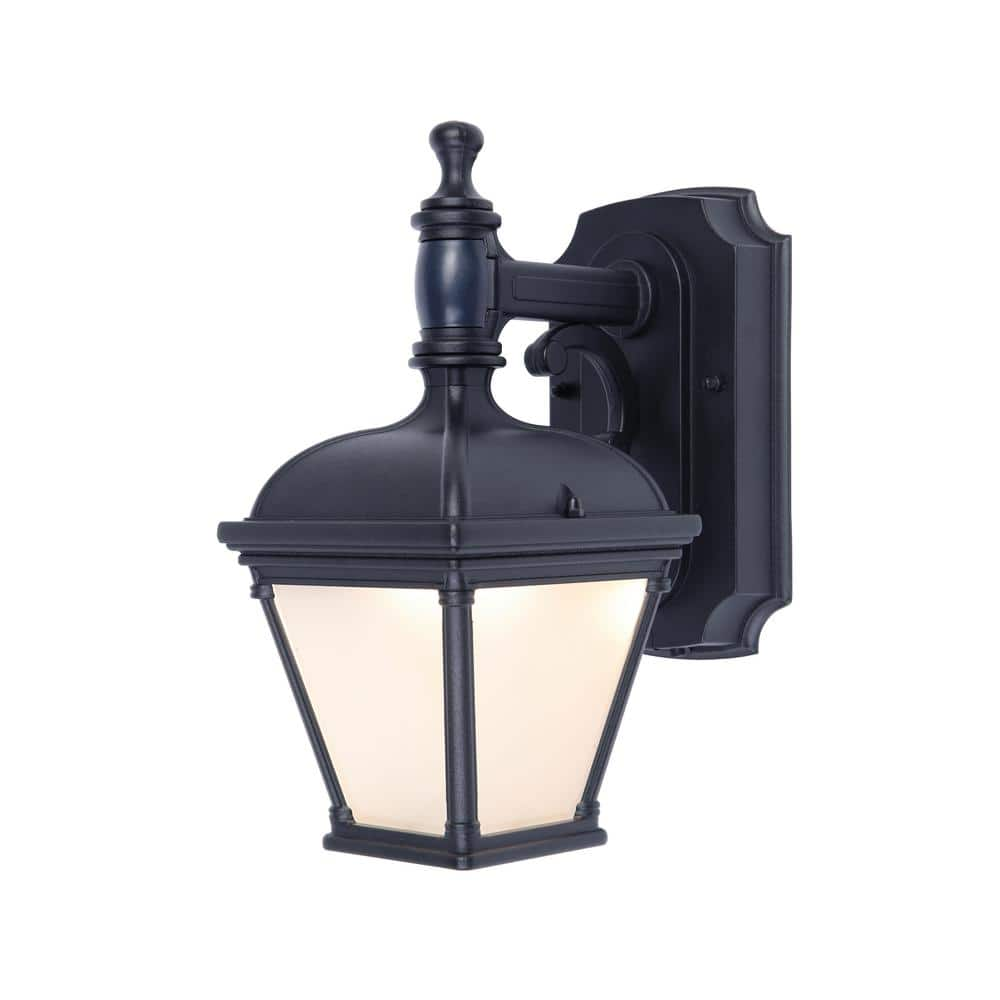 Home Decorators Collection St. Anoche 11.69 in. 1-Light Black Motion Activated Outdoor Integrated LED Wall Lantern Sconce