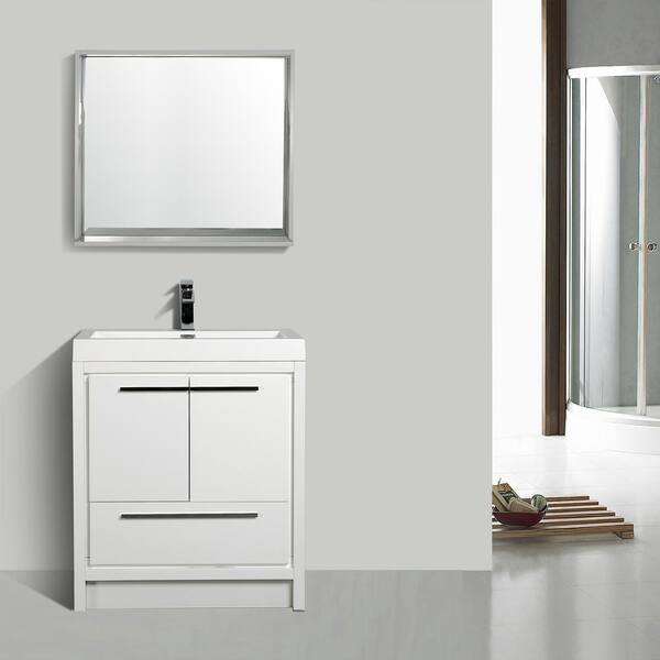 30 in. W x 20 in. D x 36 in. H Single Sink Freestanding Bathroom Vanity ...