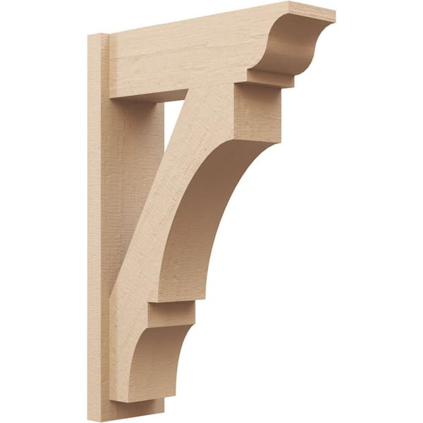 Ekena Millwork 8 in. x 36 in. x 24 in. Balboa Traditional Rough Cedar Woodgrain Timberthane Polyurethane Outlooker, Primed Tan