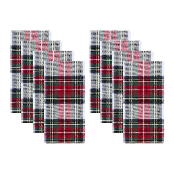 Christmas Classic Holiday Plaid Napkin Set of 8, Multicolor - 17"W x 17"L