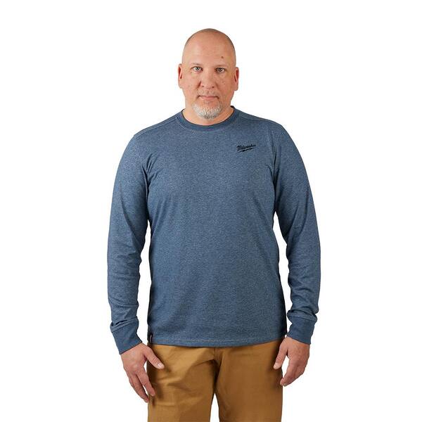 Milwaukee Men's 2X-Large Blue Cotton/Polyester Long-Sleeve Hybrid