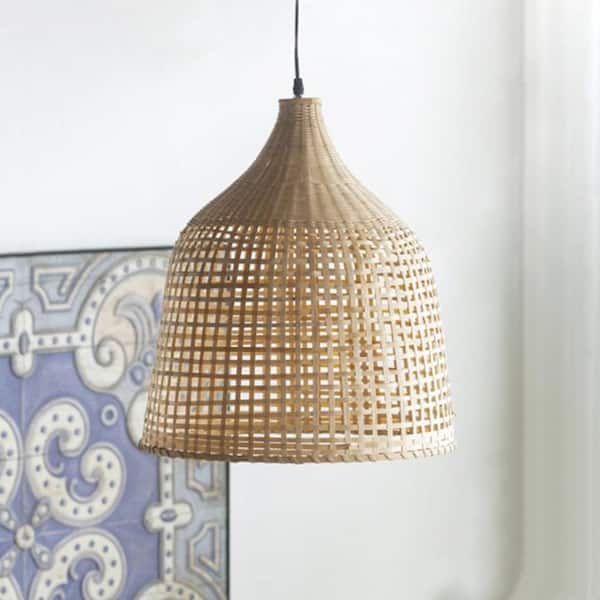 Magic Home 1-Light Yellow Bamboo Cage Pendant