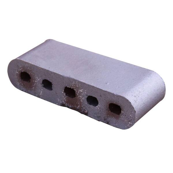 Unbranded Double Bullnose Dark Iron Spot 9 in. x 3.5 in. x 2.19 in. Cored Clay Brick