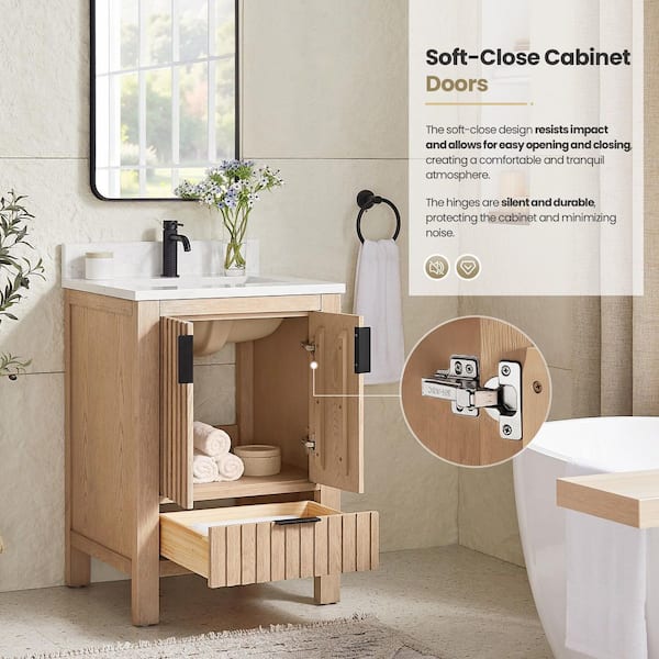 ROSWELL Shenzhen 24 in. W x 22 in. D x 34 in. H Single Bath Vanity