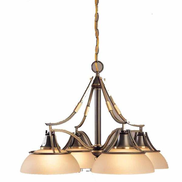 Filament Design Lenor 4-Light Restoration Brass Incandescent Ceiling Chandelier