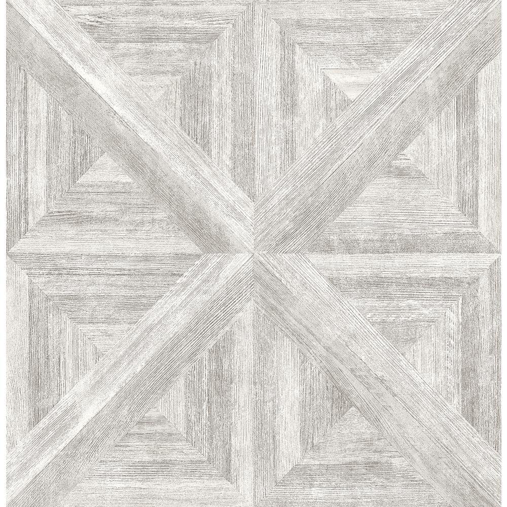 Carriage House White Geometric Wood Paper Strippable Roll Wallpaper (Covers 56.4 sq. ft.) price history on PriceWatchPro