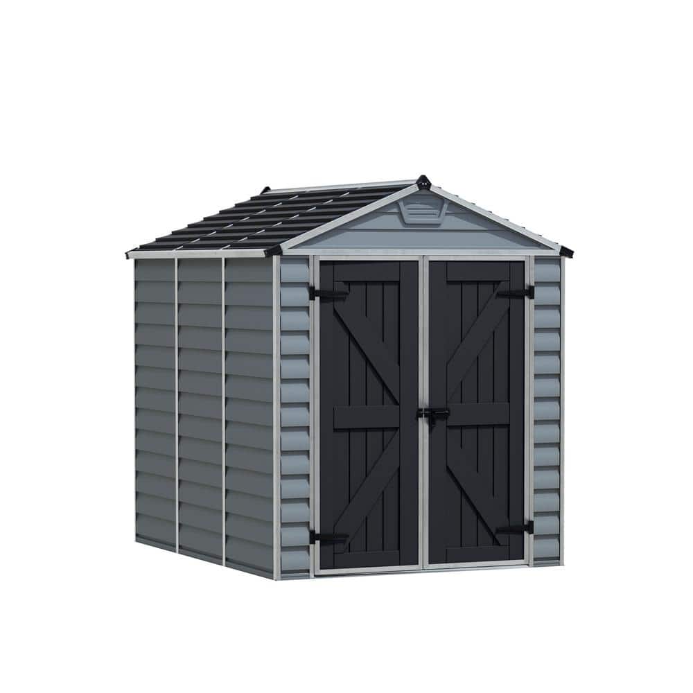 Gray 6' x 8' Polycarbonate and Aluminum Storage Shed