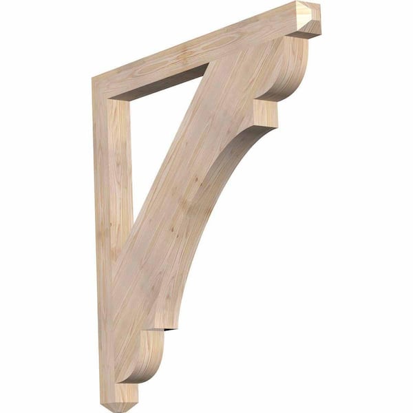 Ekena Millwork 3.5 in. x 44 in. x 44 in. Douglas Fir Olympic Craftsman Smooth Bracket