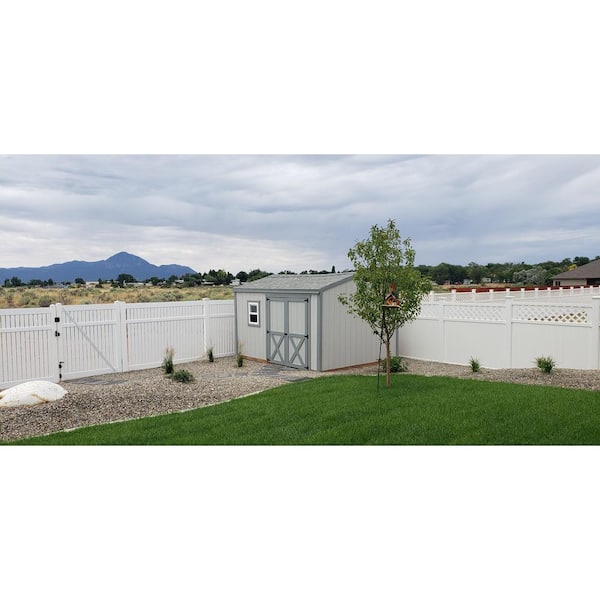 Weatherables Huntington 3.8 ft. x 5 ft. White Vinyl Semi-Privacy Fence Gate Kit