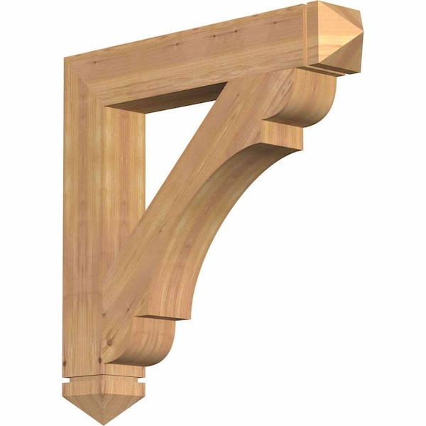 Ekena Millwork 5-1/2 in. x 40 in. x 36 in. Western Red Cedar Olympic Arts and Crafts Smooth Bracket