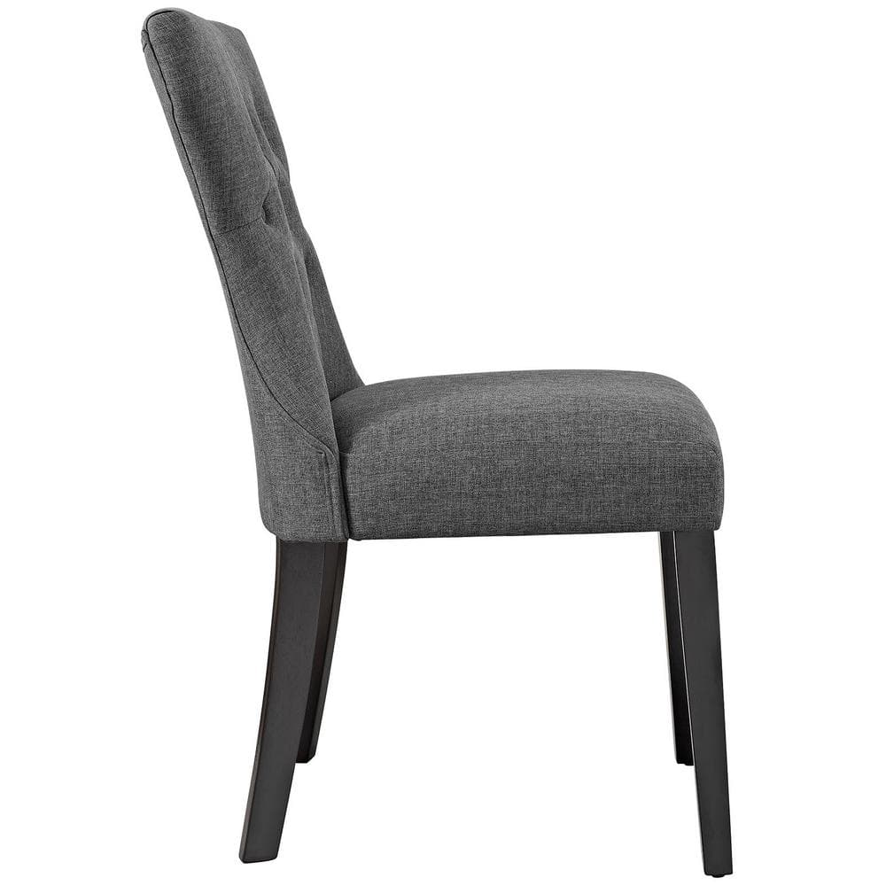 Elegance Whisper High-Back Parsons Side Chair in Gray Faux Leather
