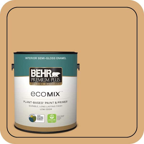 1 gal. #PPU6-05 Cork Semi-Gloss Enamel EcoMix Plant-Based Interior Paint & Primer
