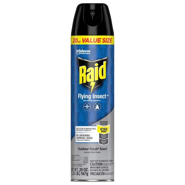 Raid 20 oz. Flying Insect Killer 7 Insecticide Aerosol Spray, Outdoor Fresh  SCJ337151 - The Home Depot