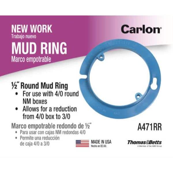 4 in. PVC New Work Electrical Ceiling Box Mud Ring