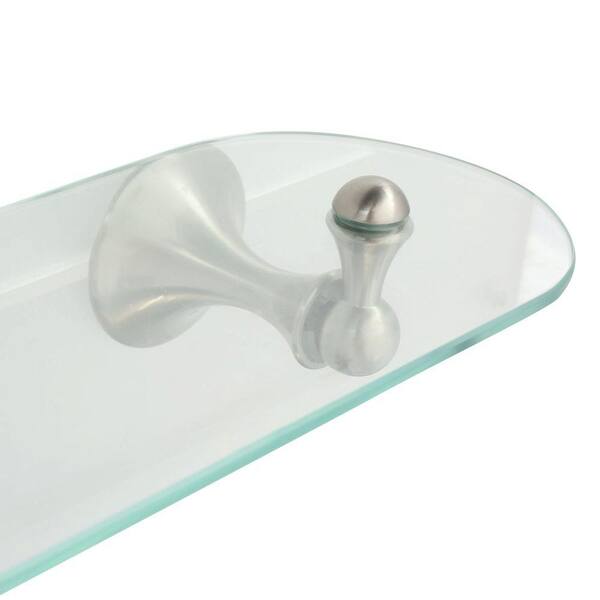 AESF24N New in Box Waterworks Bathroom 24" Glass Shelf with Nickel Brackets