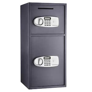 Depository Digital Safe - 2 Stacked Electronic Lockboxes with Keypads and Manual Override Keys (2-Tier)
