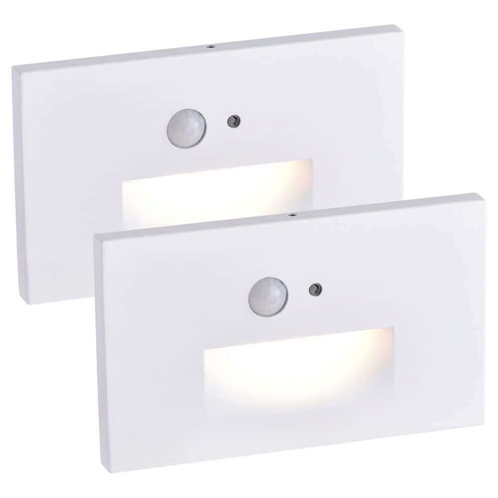 Edvivi Hardwired White Motion Sensing LED Stair Light with Motion