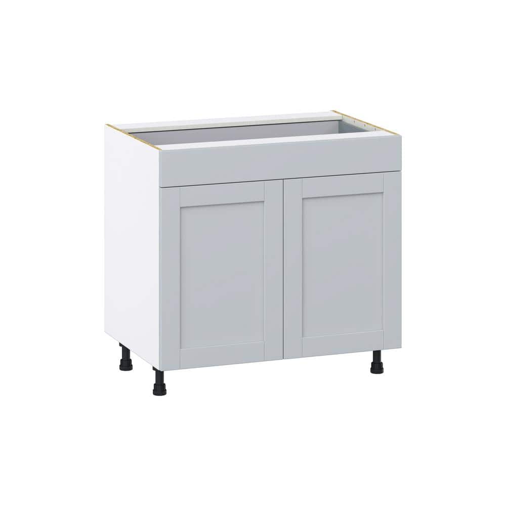 Milton 36 in. W x 24 in. D x 34.5 in. H Assembled Shaker Base Kitchen Cabinet in Light Gray with Drawers price history on PriceWatchPro