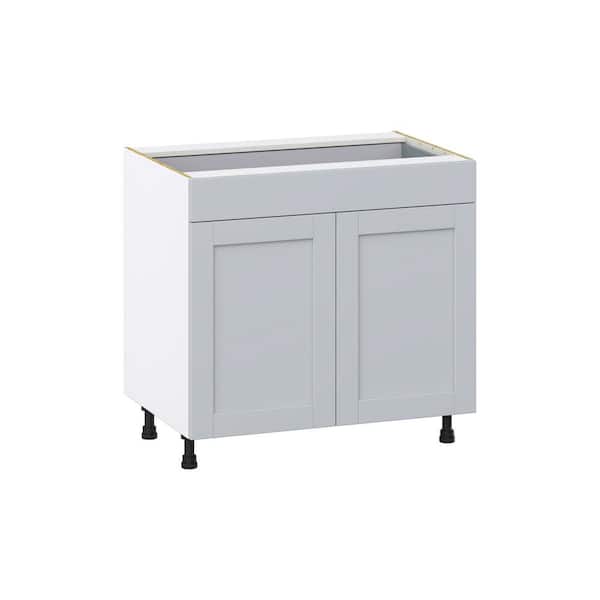 J COLLECTION Cumberland Light Gray Shaker Assembled Base Kitchen Cabinet with a Drawer (24 in. W x 34.5 in. H x 24 in. D)