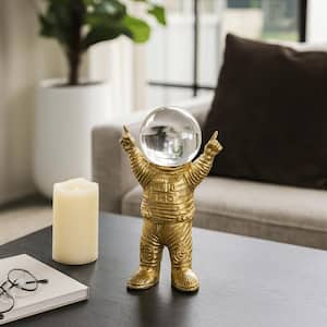 Liv & Skye Gold 6 in. x 11 in. Ceramic Astronaut Contemporary