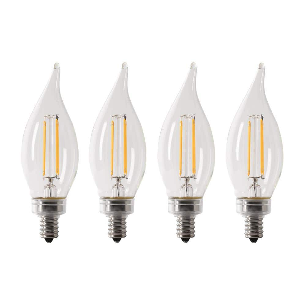 40-Watt Equivalent BA10 E12 Candelabra Dimmable Filament CEC Clear Chandeli