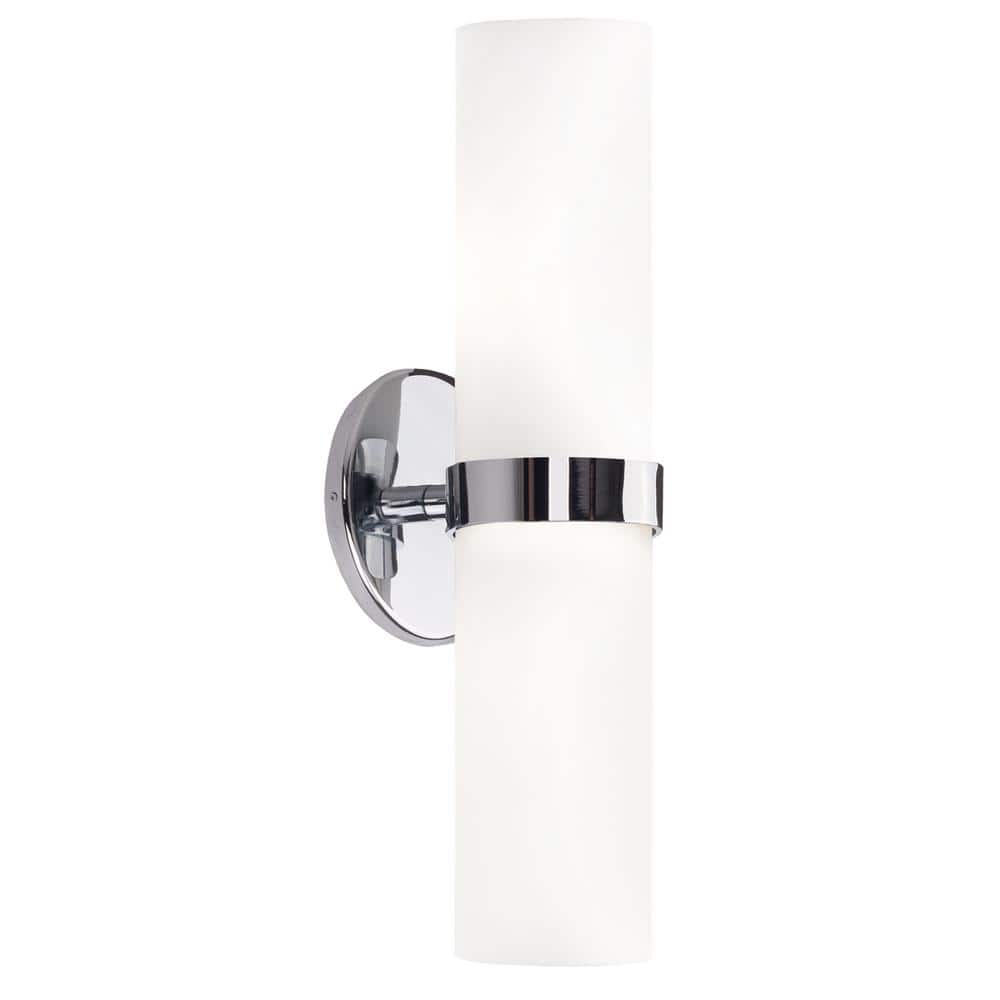 Milano Chrome Cylinder Dimmable LED Wall Sconce, 15"