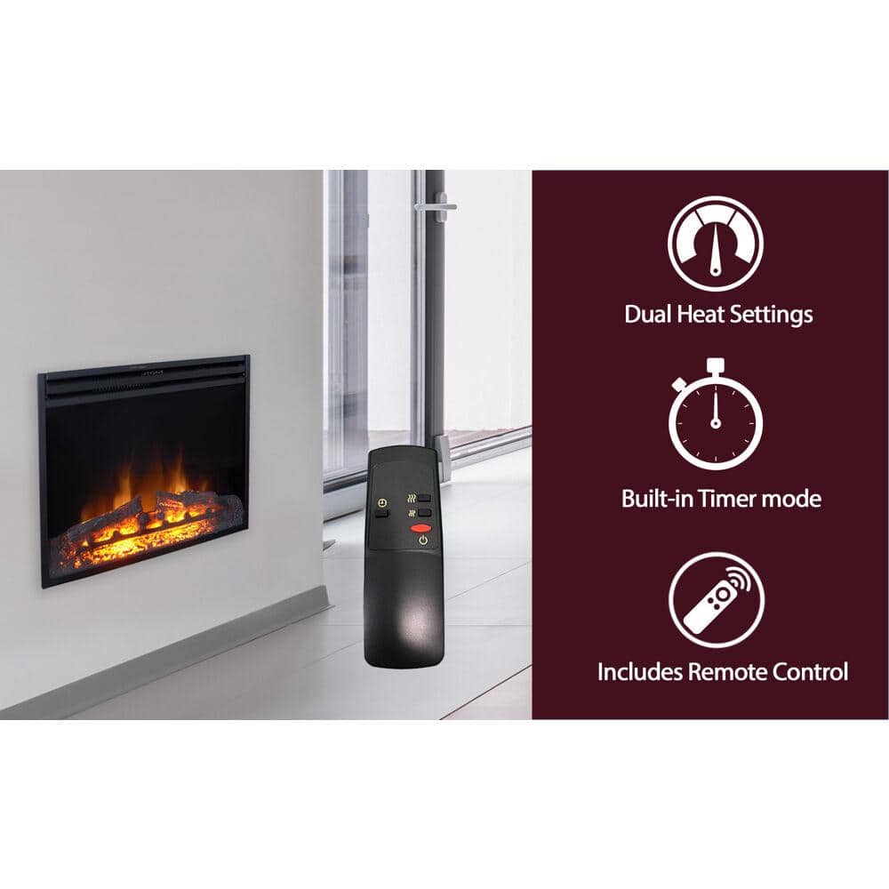 Cambridge 23-Inch Black Freestanding Electric Fireplace Heater