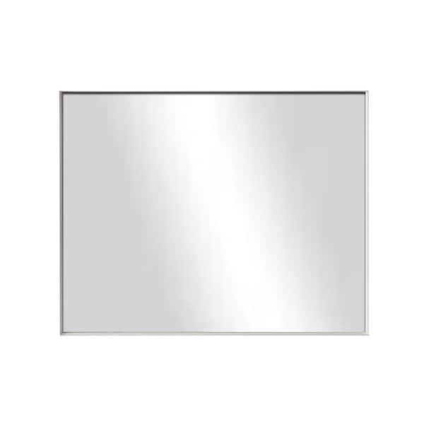Unbranded 40 in. W x 30 in. H Large Rectangular Aluminum Framed Wall Bathroom Vanity Mirror in White
