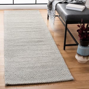 Natura Gray 2 ft. x 12 ft. Striped Solid Color Gradient Runner Rug