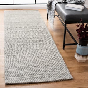 Natura Gray 2 ft. x 14 ft. Striped Solid Color Gradient Runner Rug