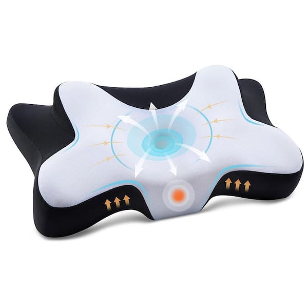 Unbranded Memory Foam Contour Neck Pillows with Black Breathable Pillowcase for Side, Back and Stomach Sleepers, Queen Size