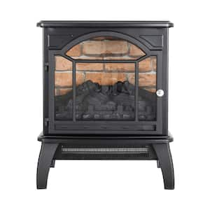 18 in. Freestanding Sheet Metal Smart Electric Fireplace with 3D Infrared and Remote Control in Black