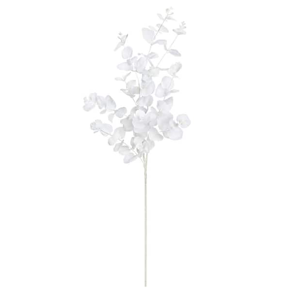 36 in. White Artificial Eucalyptus Leaf Stem Plant Greenery Foliage Spray Branch (Set of 3)