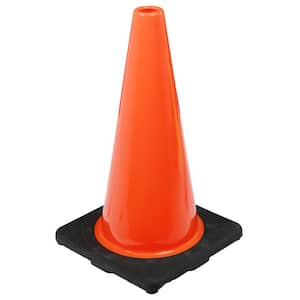 18 in. Orange PVC Injection Molded Safety Cone with Orange Base