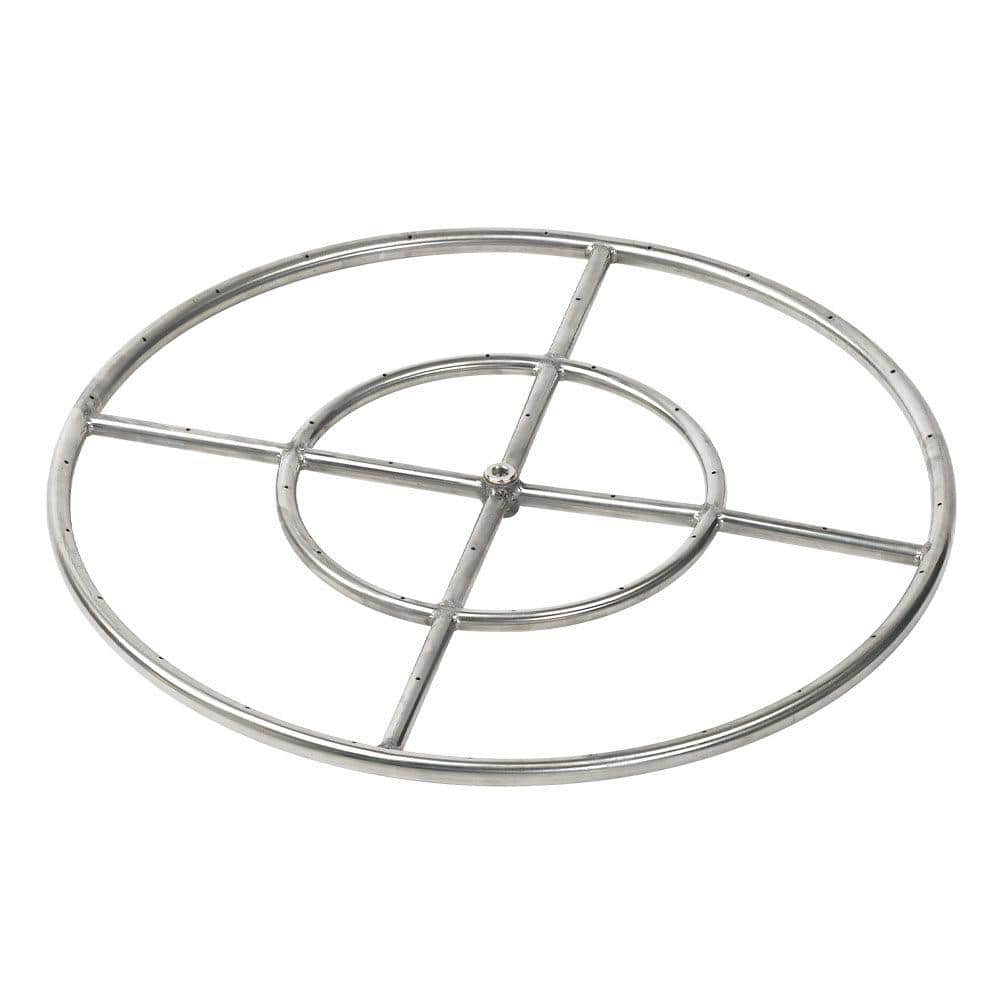 24 in. Dual-Ring 304. Stainless Steel Fire Pit Ring Burner, 1/2 in. Inlet