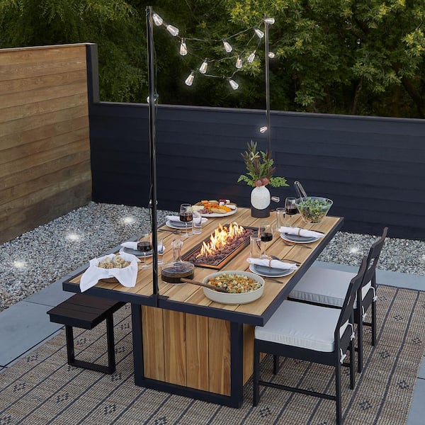 Teak fire pit table discount